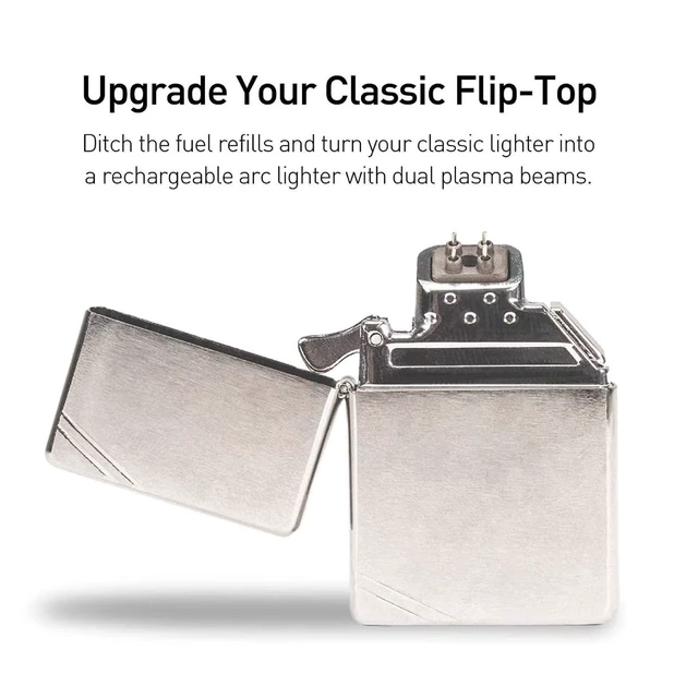 Alt view image 2 of 6 - Sparkr Insert Dual Arc Electric Lighter | USB Rechargeable, For Classic Flip-Top Lighter Case, No Fluid or Flint, Case Not Included