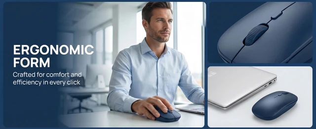 Alt view image 4 of 6 - Silent Bluetooth Mouse for Laptop, Slim Portable Wireless Computer Mouse with Quiet Click, Bluetooth, Smooth Scroll Wheel, Ergonomic Compact Mouse for PC, Mac, iPad