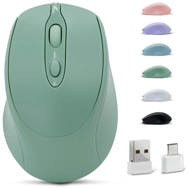 Main image of Bluetooth Mouse,Rechargeable Wireless for Laptop/iPad/MacBook Pro/Air, Silent Mouse Portable Slim for Surface Pro/PC/Lenovo/Samsung Tablet (Light Green)