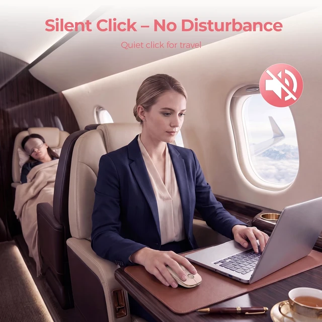 Alt view image 6 of 7 - Rechargeable Slim Portable Silent Computer 2.4 GHz Wireless Mouse | Lightweight Ambidextrous with Nano Receiver, 4000 DPI Optical Tracking 90-Day Battery Life, Compatible with PC, Mac, Laptop
