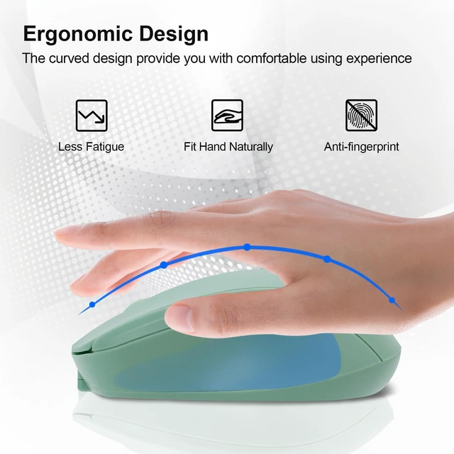 Alt view image 3 of 7 - Rechargeable Wireless Bluetooth Mouse - Silent, Portable Slim Computer Mouse for Laptop, iPad, MacBook Pro/Air, PC, Surface Pro, Lenovo/Samsung Tablet (Green)