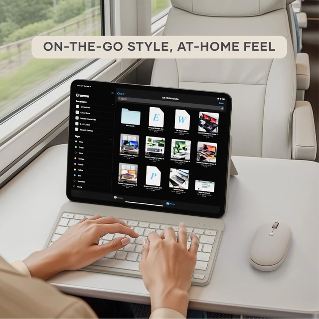 Alt view image 6 of 7 - OntheGo Bluetooth Mouse, Connect Up to 3 Devices, for Laptop, Sand | USB-C rechargeable battery, compact & portable, for laptop, computer, tablet