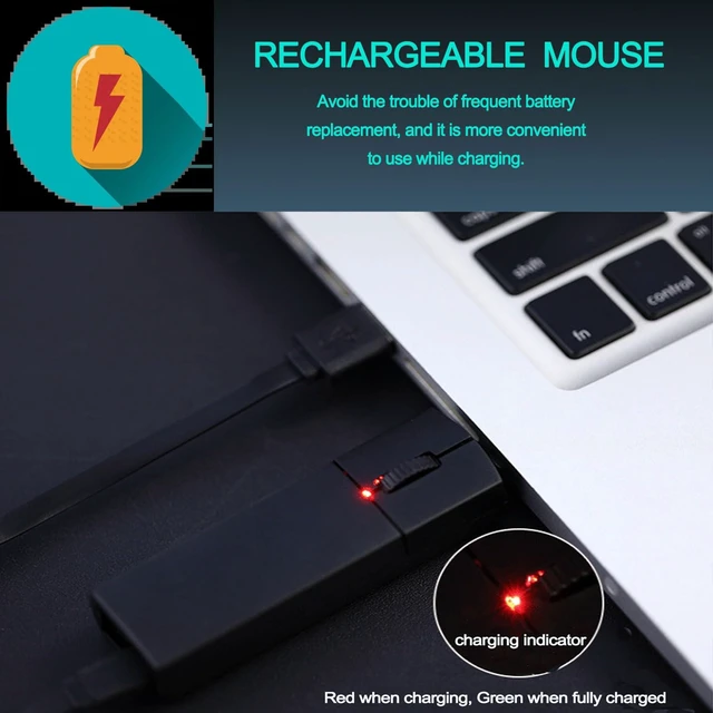 Alt view image 3 of 7 - Ultra Small Bluetooth Wireless Mouse, Dual Mode (BT+2.4G) Noiseless Rechargeable (with Mouse Case), 1200 DPI Slim and Portable Mini Travel Cordless Mice for PC Computer Laptop (Black)