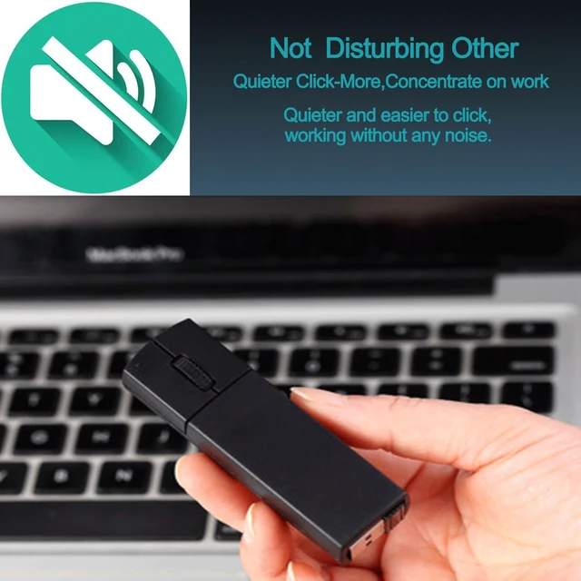 Alt view image 4 of 7 - Ultra Small Bluetooth Wireless Mouse, Dual Mode (BT+2.4G) Noiseless Rechargeable (with Mouse Case), 1200 DPI Slim and Portable Mini Travel Cordless Mice for PC Computer Laptop (Black)