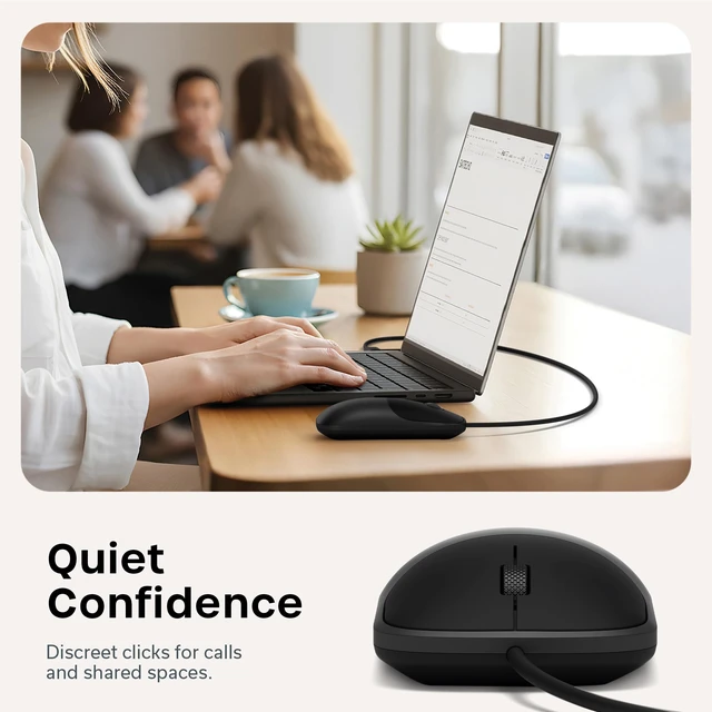 Alt view image 6 of 7 - Slim LX Wired Mouse, Aluminum USB-C Design, Space Black | Quiet click performance, for Mac and PC setups