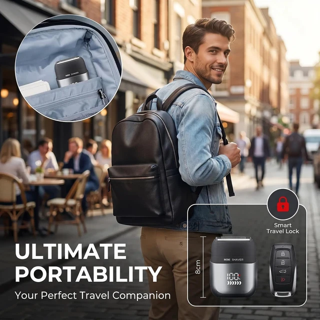 Alt view image 4 of 7 - Foil Shaver for Men - Cordless Wet Dry Fast Charge | Dual Floating Heads + 3-Blade System, IPX7 Waterproof, 90-Min Runtime, LED Display & Travel Lock