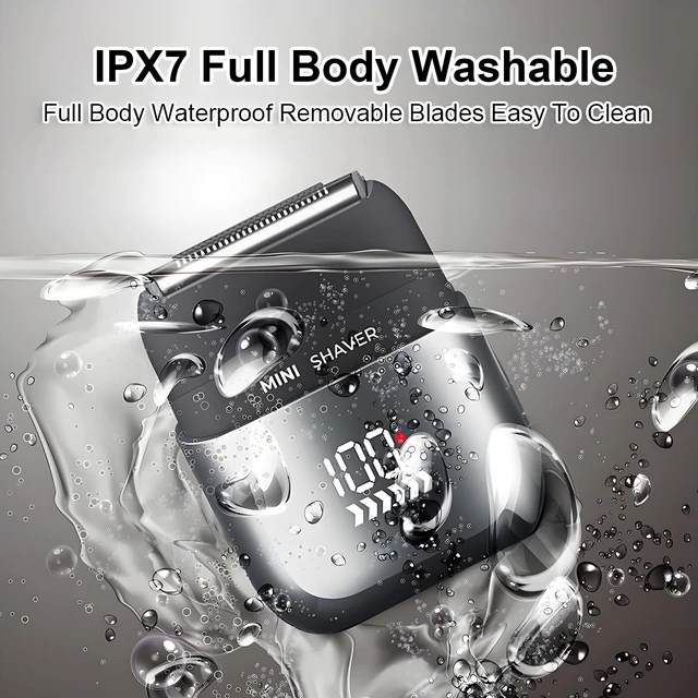 Alt view image 6 of 7 - Foil Shaver for Men - Cordless Wet Dry Fast Charge | Dual Floating Heads + 3-Blade System, IPX7 Waterproof, 90-Min Runtime, LED Display & Travel Lock
