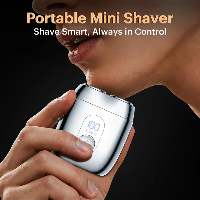 Alt view image 2 of 7 - 2026 New Alloy Mini Electric Shaver for Men, RX40+Gift Bag | Portable Travel, Rechargeable Razor with Mirror Cap, Waterproof, Smooth & Close Shave, Gift Bag Included