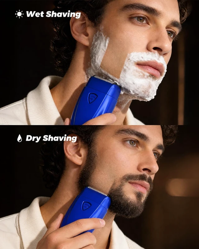 Alt view image 2 of 7 - Electric Foil Shavers for Men, Cordless Mini Face Razor with Fast Charging | IPX7 Waterproof, Wet Dry Shaver, Magnetic Cover, USB-C Charging, Precision Blades, Electric Razor for Travel & Home