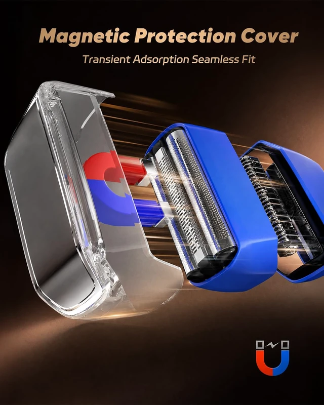 Alt view image 6 of 7 - Electric Foil Shavers for Men, Cordless Mini Face Razor with Fast Charging | IPX7 Waterproof, Wet Dry Shaver, Magnetic Cover, USB-C Charging, Precision Blades, Electric Razor for Travel & Home