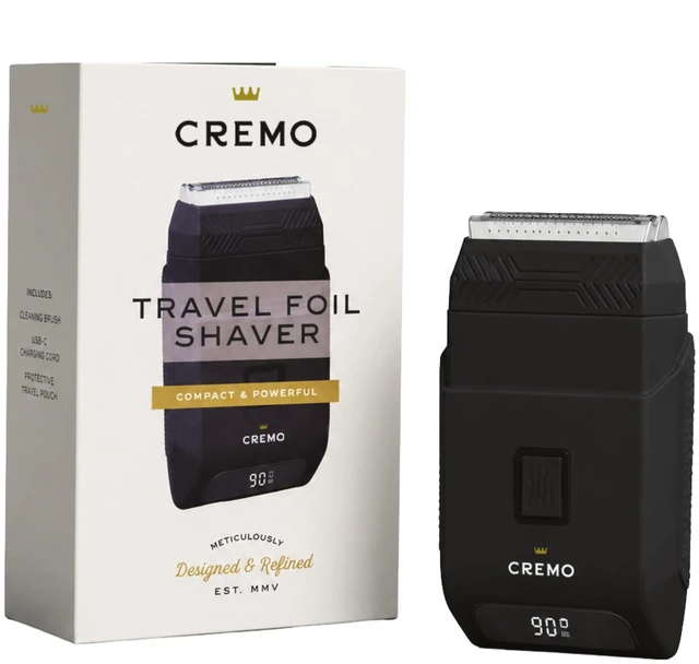 Main image of Travel Foil Shaver, Compact Portable Cordless Electric Razor, USB-C | Dual-Speed Foil System | IPX7 Wet/Dry | USB-C Rechargeable | Digital Display | Travel Lock | Compact for Travel & On-the-Go