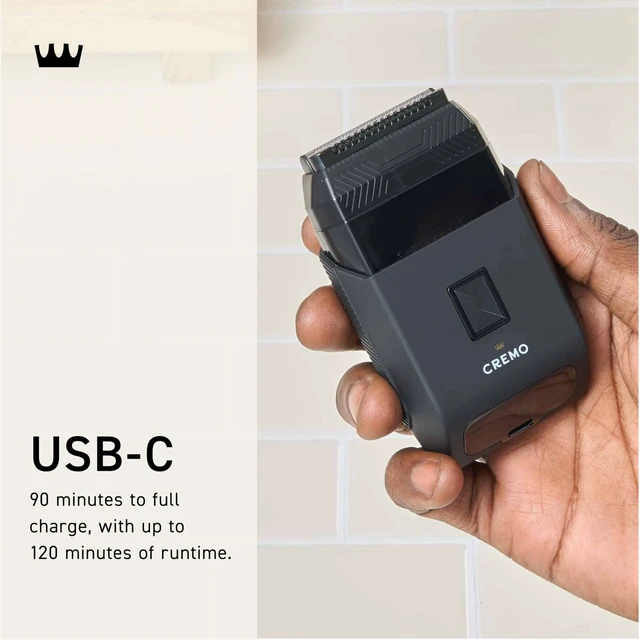 Alt view image 5 of 7 - Travel Foil Shaver, Compact Portable Cordless Electric Razor, USB-C | Dual-Speed Foil System | IPX7 Wet/Dry | USB-C Rechargeable | Digital Display | Travel Lock | Compact for Travel & On-the-Go