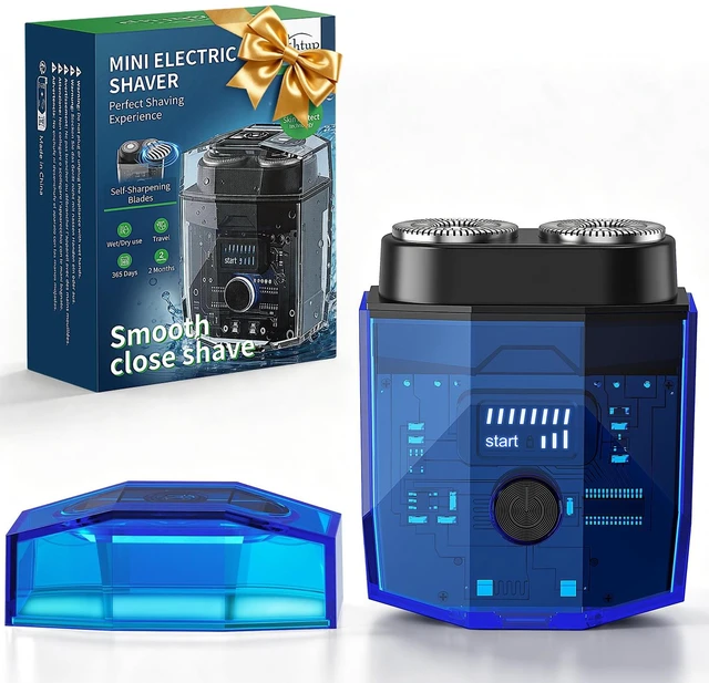 Main image of Electric Shaver for Men, Rotary Cordless Razor, Rechargeable | LED Battery Display,IPX6,USB-C Quickly Charge,10000 RPM Powerful,95g,Pocket Size,Close Shaver for Travel,Home,Office,Gym