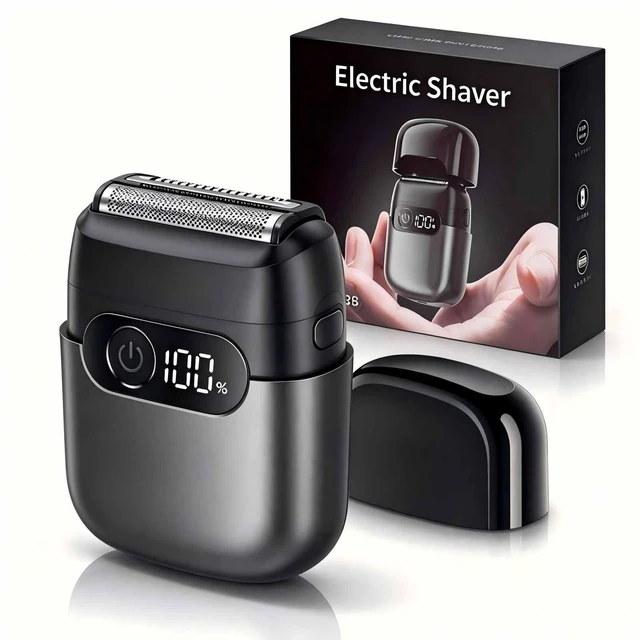 Main image of Electric Razor for Men, Foil Shaver and Beard Trimmer | For Dry And Wet,Battery LED Display USB-C Fast Charge, IPX7 Waterproof Portable Travel Shaver (Charcoal Black)