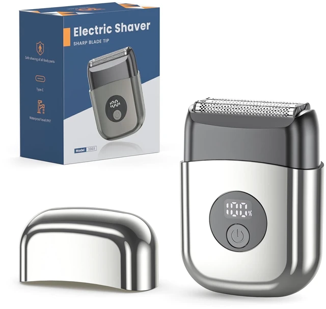 Main image of Electric Foil Shavers for Men: IPX7 Waterproof - Magnetic Cover | Mini Razor for Travel - Face Shaver