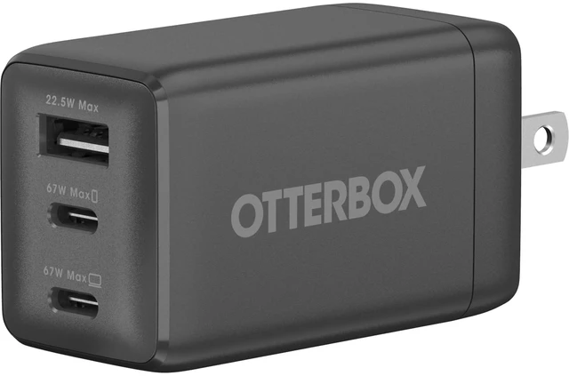 Main image of Fast Charging 67W 3-Port Multi-Device Wall Charger - Black | 67W Fast Charge, Multi-Device Wall Charger, 2X USB-C & 1X USB-A Ports, Compact & Travel-Sized