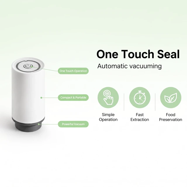 Alt view image 3 of 7 - Handheld Wireless Vacuum Sealer with 30 Reusable Bags for Food Storage | Compact Vacuum Sealer, One-Button Operation, Rechargeable, BPA-Free Bags, Home Kitchen, Fresh 6X Longer