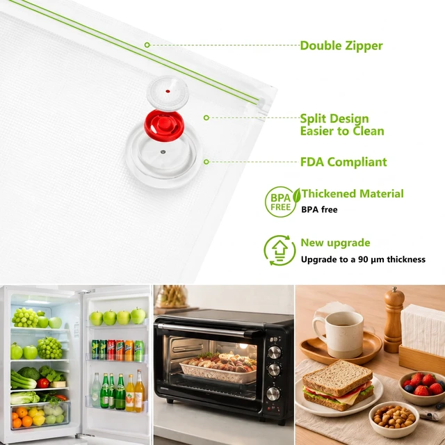 Alt view image 4 of 7 - Handheld Wireless Vacuum Sealer with 30 Reusable Bags for Food Storage | Compact Vacuum Sealer, One-Button Operation, Rechargeable, BPA-Free Bags, Home Kitchen, Fresh 6X Longer