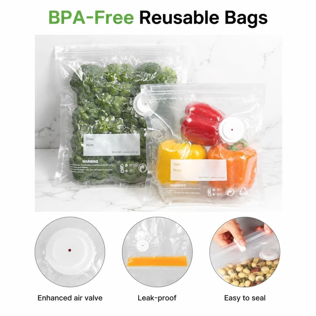 Alt view image 7 of 7 - Handheld Wireless Vacuum Sealer with 30 Reusable Bags for Food Storage | Compact Vacuum Sealer, One-Button Operation, Rechargeable, BPA-Free Bags, Home Kitchen, Fresh 6X Longer