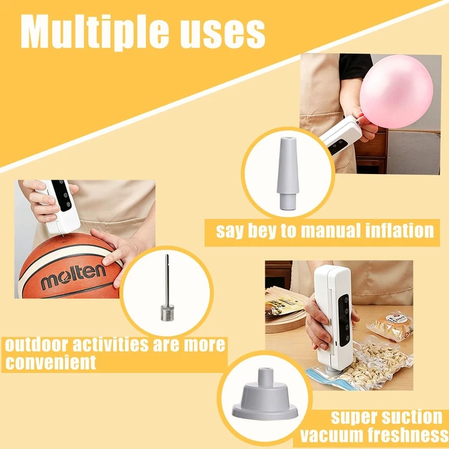 Alt view image 3 of 6 - Mini Bag Sealer 4in 1 Heat Bag Sealer with Vacuum | 3-Gear Adjustable Heat and LED Display Digital Timer Ideal for Keeping All Kinds of Snacks Fresh/meat/friut
