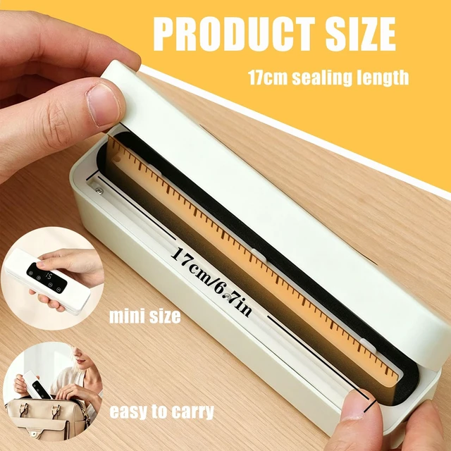 Alt view image 5 of 6 - Mini Bag Sealer 4in 1 Heat Bag Sealer with Vacuum | 3-Gear Adjustable Heat and LED Display Digital Timer Ideal for Keeping All Kinds of Snacks Fresh/meat/friut