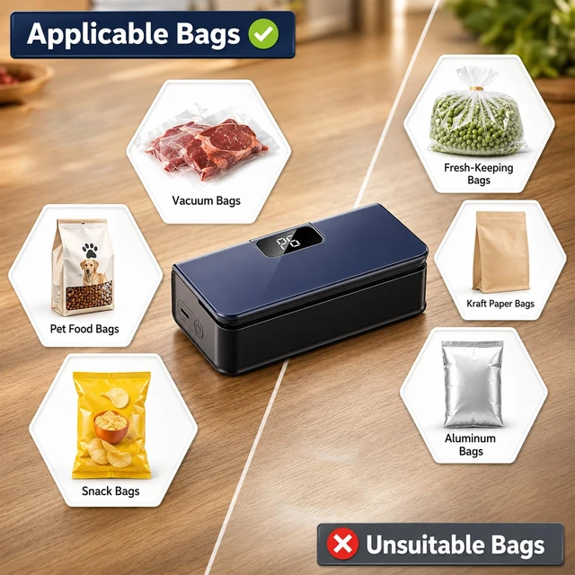 Alt view image 5 of 7 - Mini Bag Sealer with 6 Adjustable Levels for Chip Plastic & Mylar Bagswhite | Rechargeable Mini Bag Sealer,LED Display, with Cutter and Magnet,For Food Storage,Portable Bag Resealer