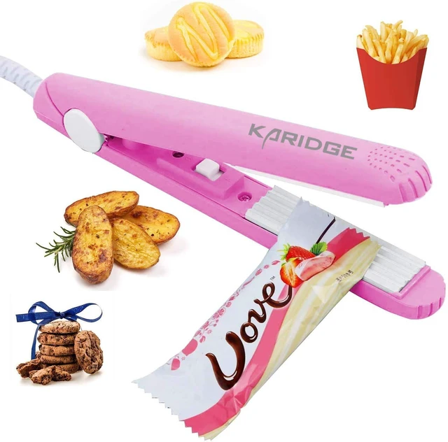 Main image of chip Bag Sealer Mini, Handheld Heat Sealer for Chip Bags and Mylar Bags, Portable Bag Resealer for Food Storage - Pink