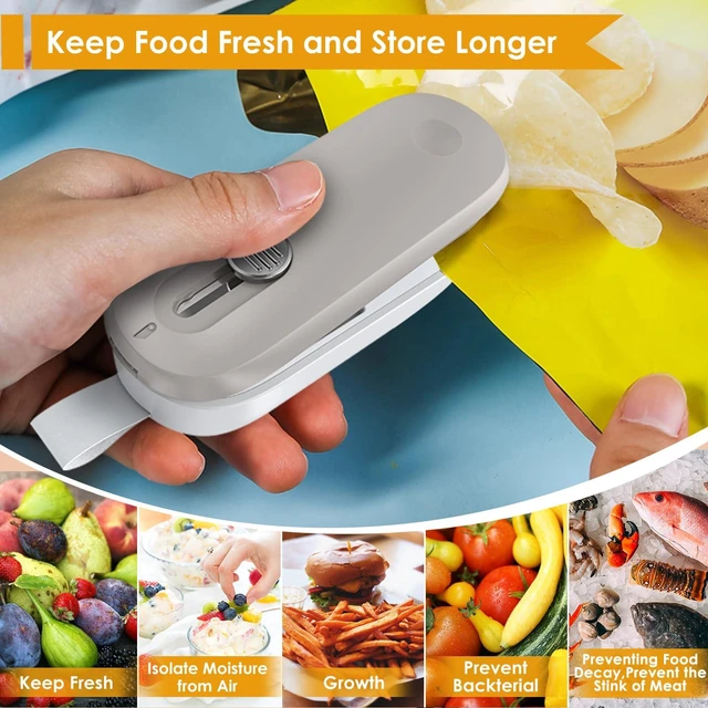 Alt view image 5 of 7 - Mini Bag Sealer, Bag Sealer with Cutter 2 in 1 Heat Sealer, Portable Chip Sealer Handheld Food Sealer Mini Sealing Machine For Plastic Bags Chip Bags Food Storage (Battery Included)