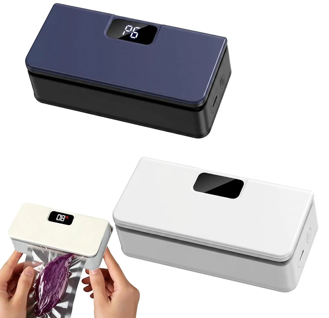 Main image of 2 Pack Mini Bag Sealer, Magnetic Bag Sealer for Fridge, 6-Speed Adjustment and Led Display, No Preheating Required with Cutter, Ideal for Keeping All Kinds of Snacks Fresh
