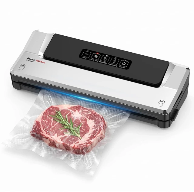 Main image of Vacuum Sealer Machine, Multiple Modes For Meal Prep, Silver | Compact Vacuum Sealer for Kitchen Storage & Sous-Vide, External Vacuum System, 6x Longer Freshness