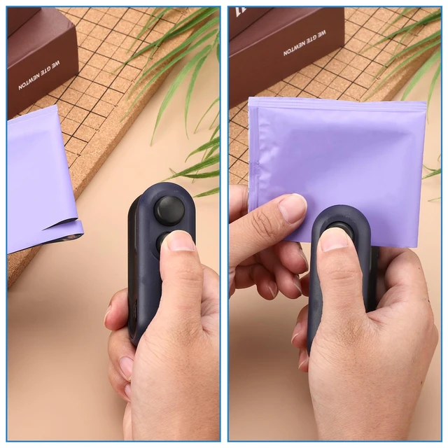 Alt view image 6 of 7 - Mini Bag Sealer, 2 in 1 Bag Sealer And Cutter Magnet Rechargeable Sealing Machine Portable Handheld Heat Vacuum Sealer Mini Bag Resealer for Plastic Bags Food Storage Bags (Blue)