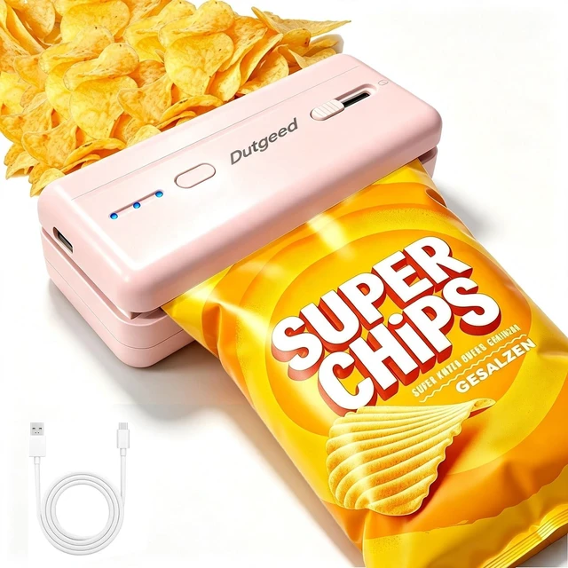 Main image of Mini Bag Sealer, 2 in 1 Heat Bag Sealer with Cutter and Magnet for Kitchen Fridge, 1300mAh Rechargeable Heat Bag Resealer for Fresh Chips Snacks Mylar Plastic Bags Food Packaging Home Bakers Gift