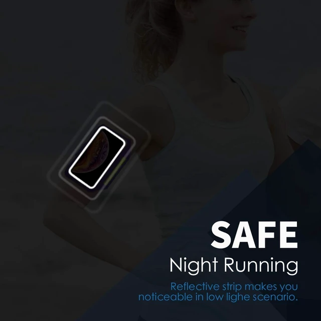 Alt view image 5 of 7 - Running Armband with Earphone Pouch Fits Phones up to 6.9" | Cell Phone Armband for iPhone, Water Resistant & Breathable Sports Phone Holder & Zipper Pocket Car Key Holder for Jogging