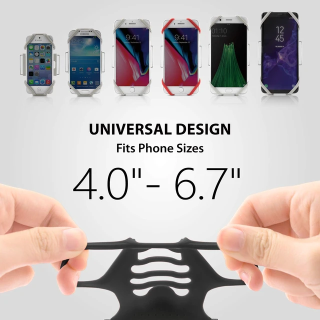 Alt view image 2 of 7 - Run Tie, Universal Running Phone Armband for 4"-6.7" Smartphones | Sweat Wicking, Skin-Friendly & Washable Silicone Strap, Workout Phone Arm Holder for Running (Black - L Arm Size 9.8-15.7")