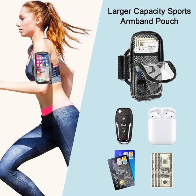 Alt view image 2 of 7 - Phone Holder for Running, Armband for iPhone 16 15 14 13 Pro Max 12 11 Plus X Samsung Android Up to 6.9'', Universal Arm Bands Bag with Key Card Pocket for Exercise Walking Workout Fitness