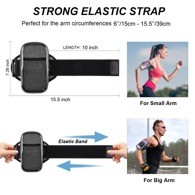 Alt view image 5 of 7 - Phone Holder for Running, Armband for iPhone 16 15 14 13 Pro Max 12 11 Plus X Samsung Android Up to 6.9'', Universal Arm Bands Bag with Key Card Pocket for Exercise Walking Workout Fitness