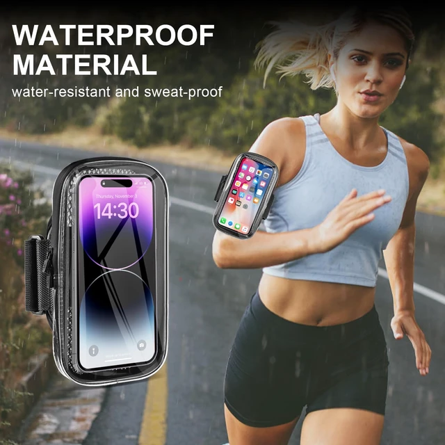 Alt view image 6 of 7 - Phone Holder for Running, Armband for iPhone 16 15 14 13 Pro Max 12 11 Plus X Samsung Android Up to 6.9'', Universal Arm Bands Bag with Key Card Pocket for Exercise Walking Workout Fitness