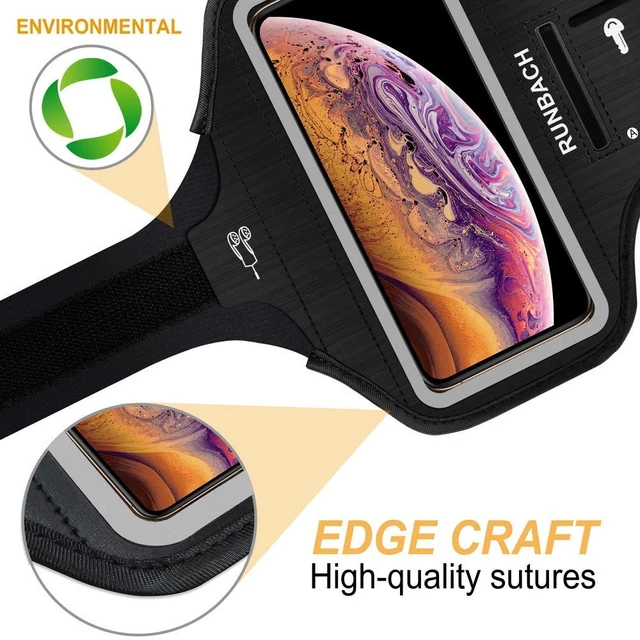 Alt view image 6 of 7 - Armband for iPhone 16 Pro Max/16 Plus/15 Pro Max/15 Plus/iPhone 14 Pro Max/14 Plus/13 Pro Max/12 Pro Max/11 Pro Max/Xs Max,Running Exercise Arm Band with Card Slot for iPhone Max (Black)