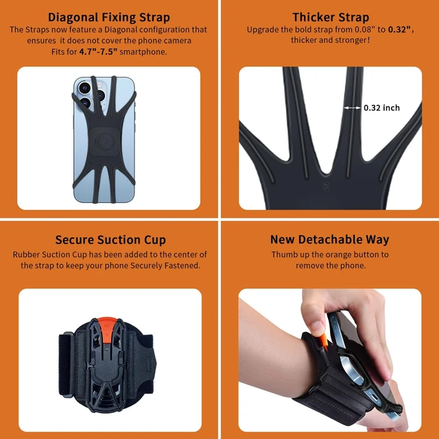 Alt view image 4 of 7 - Running Armband 360°Rotatable,Arm Band for Phone Fits All 4''-6.5'' Smartphones,Compatible with iPhone 17/16/15pm/p,Workout Cellphone Holder with Key Holder,for Running Hiking Biking Walking