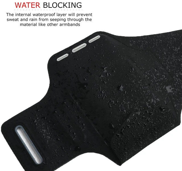 Alt view image 4 of 7 - Waterproof Armband for iPhone Pro Max 17/16/15/14/13/12 Plus/Air with Extra Pockets for Keys, Cash and Credit Cards. Running Phone Arm Holder for Sports, Gym Workouts and Exercise