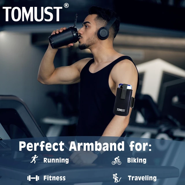 Alt view image 5 of 7 - Phone Armband with Three Strap, Adjustable Running Arm Band | Secure Fit During Activities; Fits Most iPhone and Android Smartphones; Built-in Pocket; Reflective Logo for Low Visibility