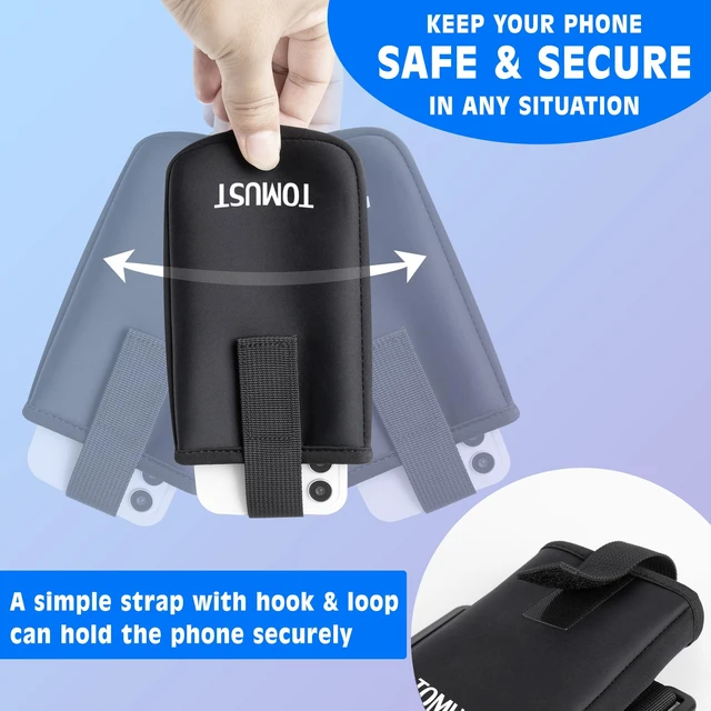 Alt view image 6 of 7 - Phone Armband with Three Strap, Adjustable Running Arm Band | Secure Fit During Activities; Fits Most iPhone and Android Smartphones; Built-in Pocket; Reflective Logo for Low Visibility