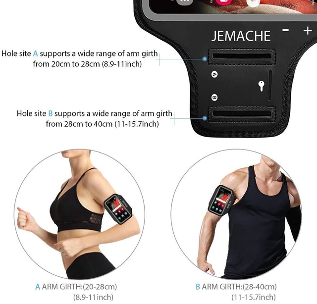 Alt view image 5 of 7 - Running Armband for Samsung Galaxy S26 S25 S24 S23 S22 (Black) | Water Resistant & Breathable Material, Workouts Arm Band with Earphone Holder