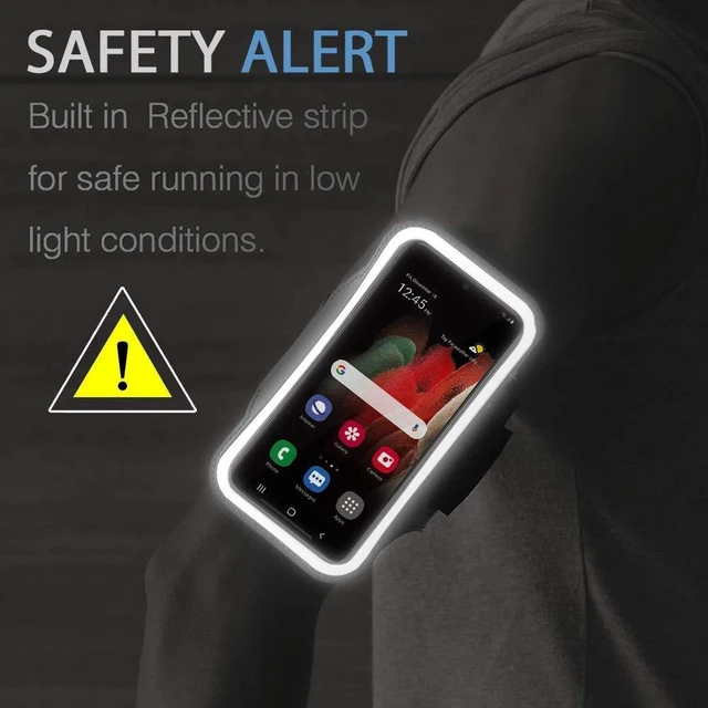 Alt view image 7 of 7 - Running Armband for Samsung Galaxy S26 S25 S24 S23 S22 (Black) | Water Resistant & Breathable Material, Workouts Arm Band with Earphone Holder