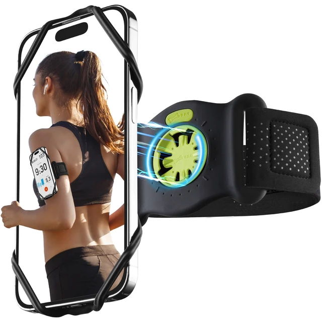 Main image of Run Tie Connect Kit 2 - Magnetic, Quick Release Running Phone Armband | Magnet Clasp, Detachable & 360° Rotatable, Skin-Friendly Silicone Armband, Sport Arm Strap for Workout, Fits 4.7"-7.2" Phones