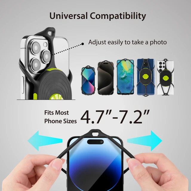 Alt view image 4 of 6 - Run Tie Connect Kit 2 - Magnetic, Quick Release Running Phone Armband | Magnet Clasp, Detachable & 360° Rotatable, Skin-Friendly Silicone Armband, Sport Arm Strap for Workout, Fits 4.7"-7.2" Phones