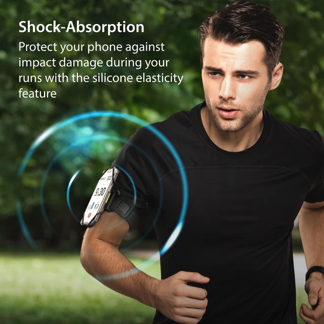 Alt view image 6 of 6 - Run Tie Connect Kit 2 - Magnetic, Quick Release Running Phone Armband | Magnet Clasp, Detachable & 360° Rotatable, Skin-Friendly Silicone Armband, Sport Arm Strap for Workout, Fits 4.7"-7.2" Phones