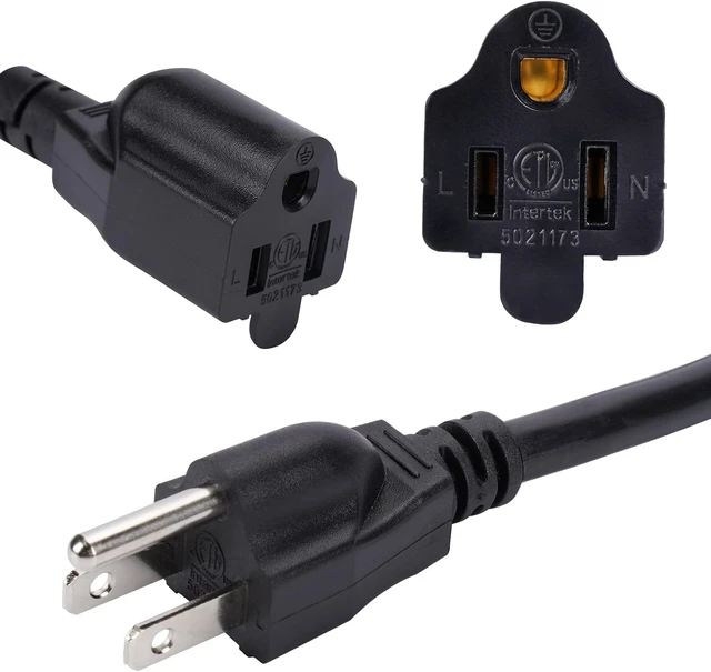 Alt view image 2 of 6 - 3 Prong 1 to 4 Outlet Power Cord Splitter Cord,Indoor Outdoor Cable Strip Outlet Saver,Power Extension Cable,SJT 16AWG,ETL Approved for Computer, LED Stage Light(20 Inch, Black)