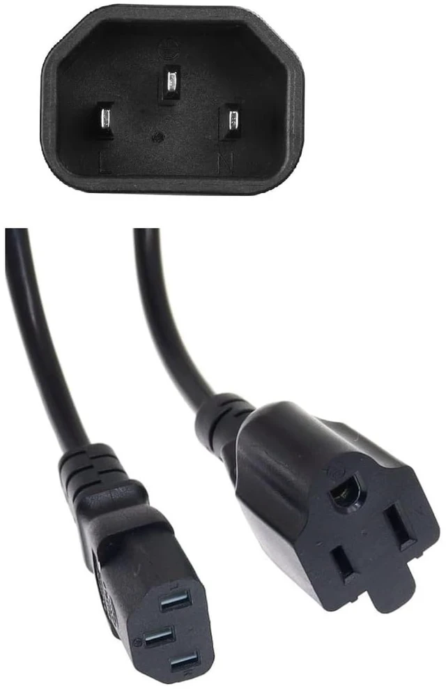 Alt view image 5 of 5 - IEC 320 C14 to C13+5-15R Y Splitter Power Plug Cord C14 C13 Nema 5-15R Female Splitter Adapter Cable Cord