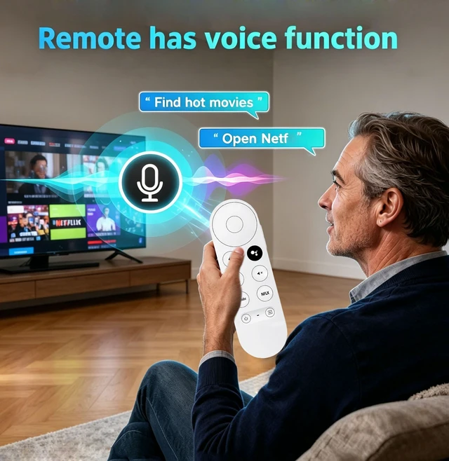 Alt view image 2 of 7 - NEW Voice Remote Control for Google Chromecast TV 4K (Snow), Replacement Remote for Google Chromecast 4k Snow HD TV G9N9N GA01409-US GA01919-US GA01920-US GA01923-USGA01409-US
